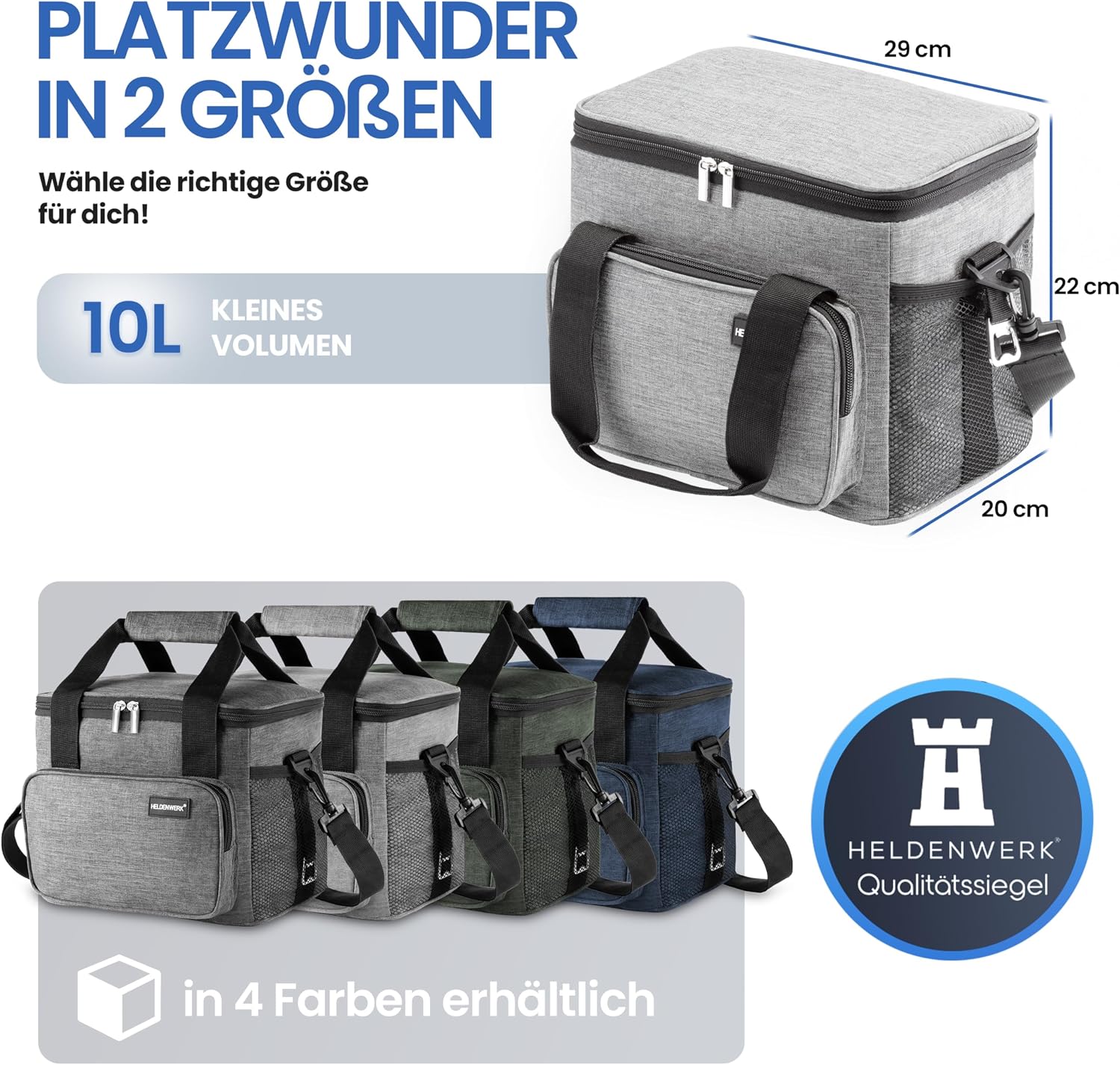 HELDENWERK Kuehltasche faltbar isoliert wasserdichte Lunchbag Picknick