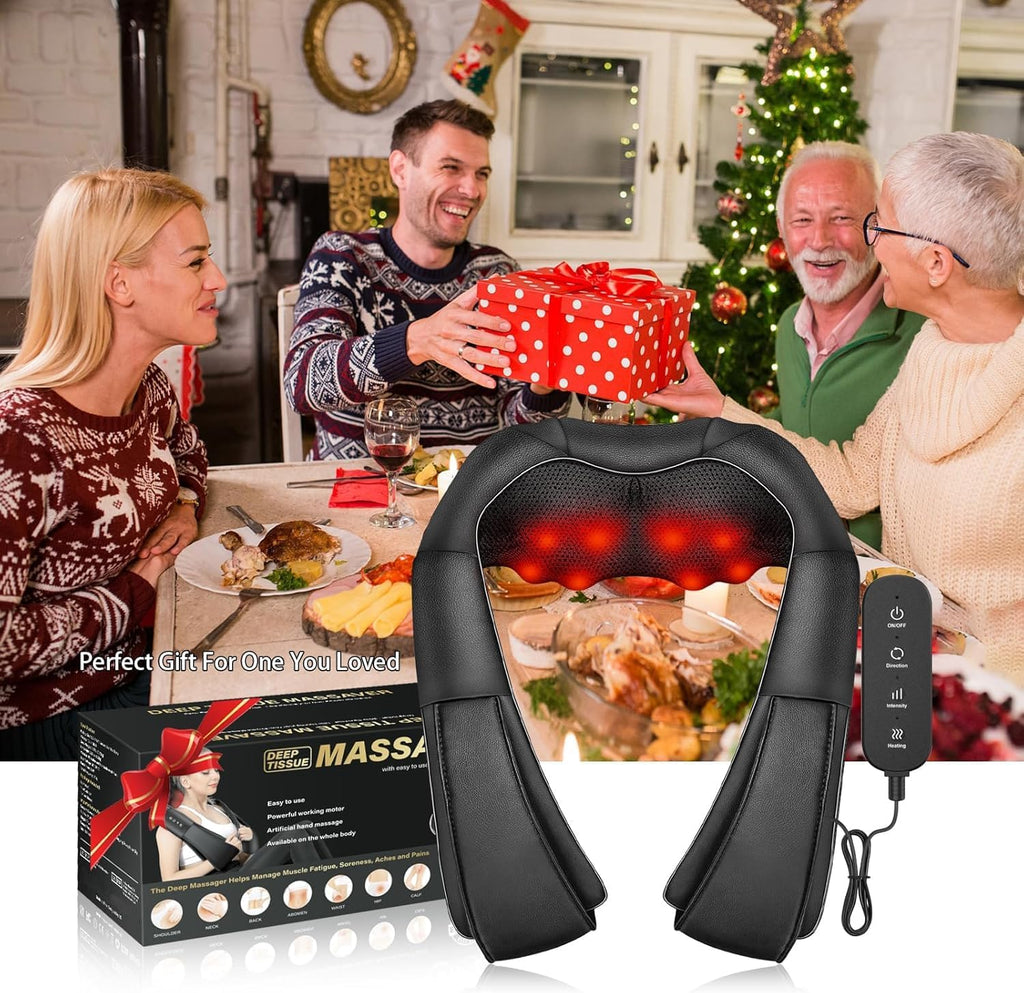 Ikristin Shiatsu Nacken- und Rueckenmassagegeraet 3D mit Waerme
