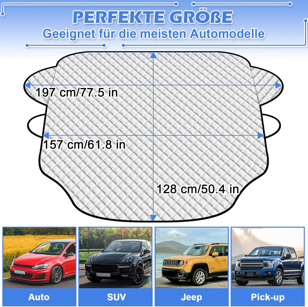 Tevlaphee Sonnenschutz Frontscheibe 197×128 cm UV Schutz Frost Staub Schnee