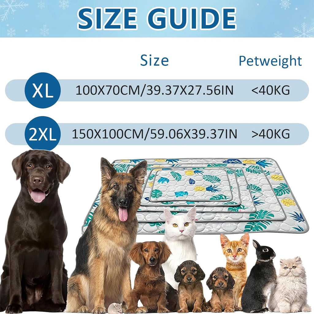 Kuehlmatte Hund 100x70 cm selbstkuehlend fuer Hunde Katzen Indoor Outdoor Auto Blau
