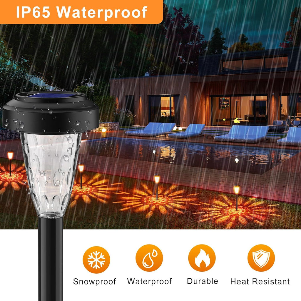 FIFlying Solar-Gartenlampen 6er Set Warmweiss 3000K IP65 LED Aussen 6cm