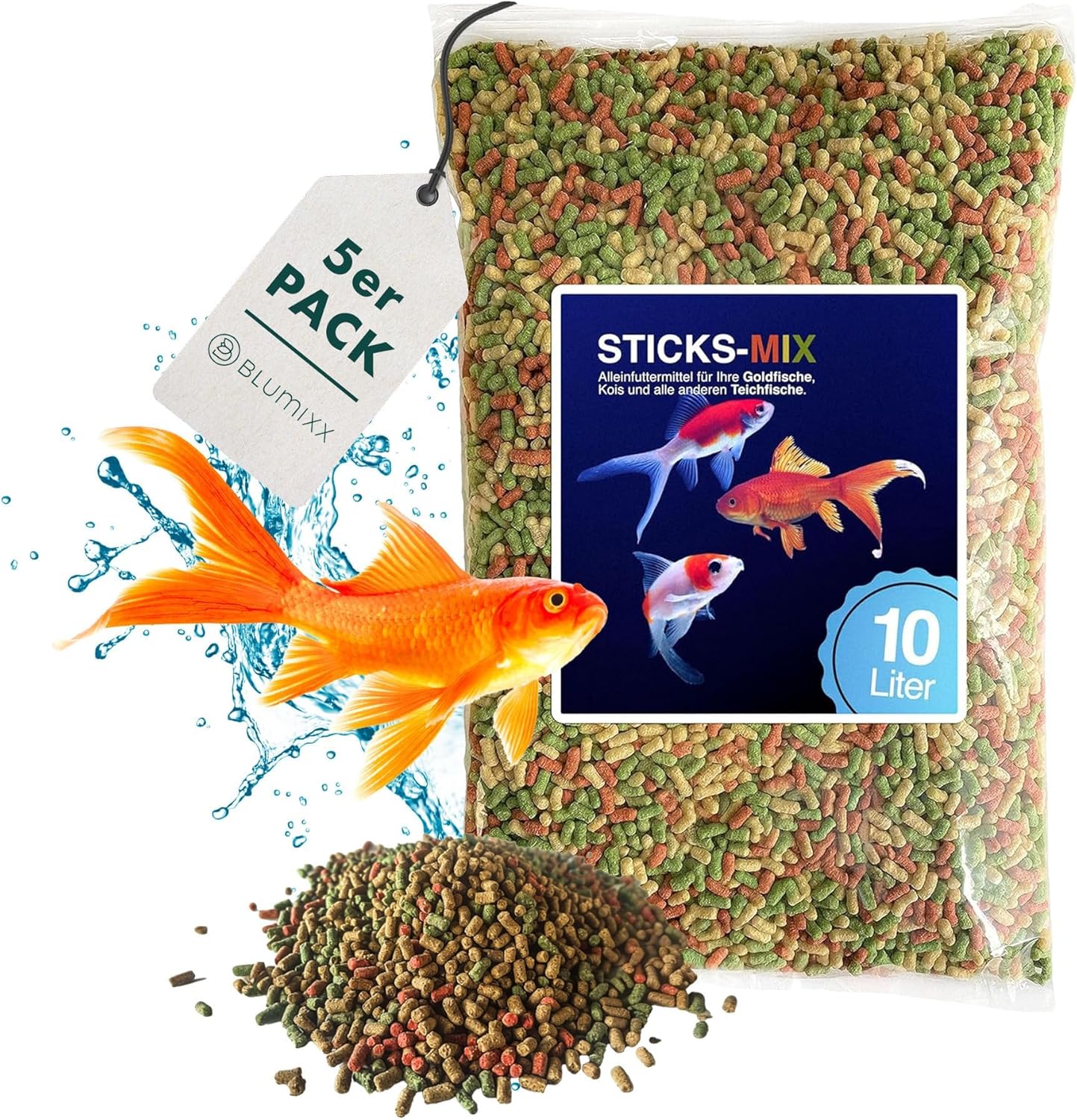Teichfutter Sticks Mix Tricolore - Koifutter Goldfischfutter mit Vitaminen