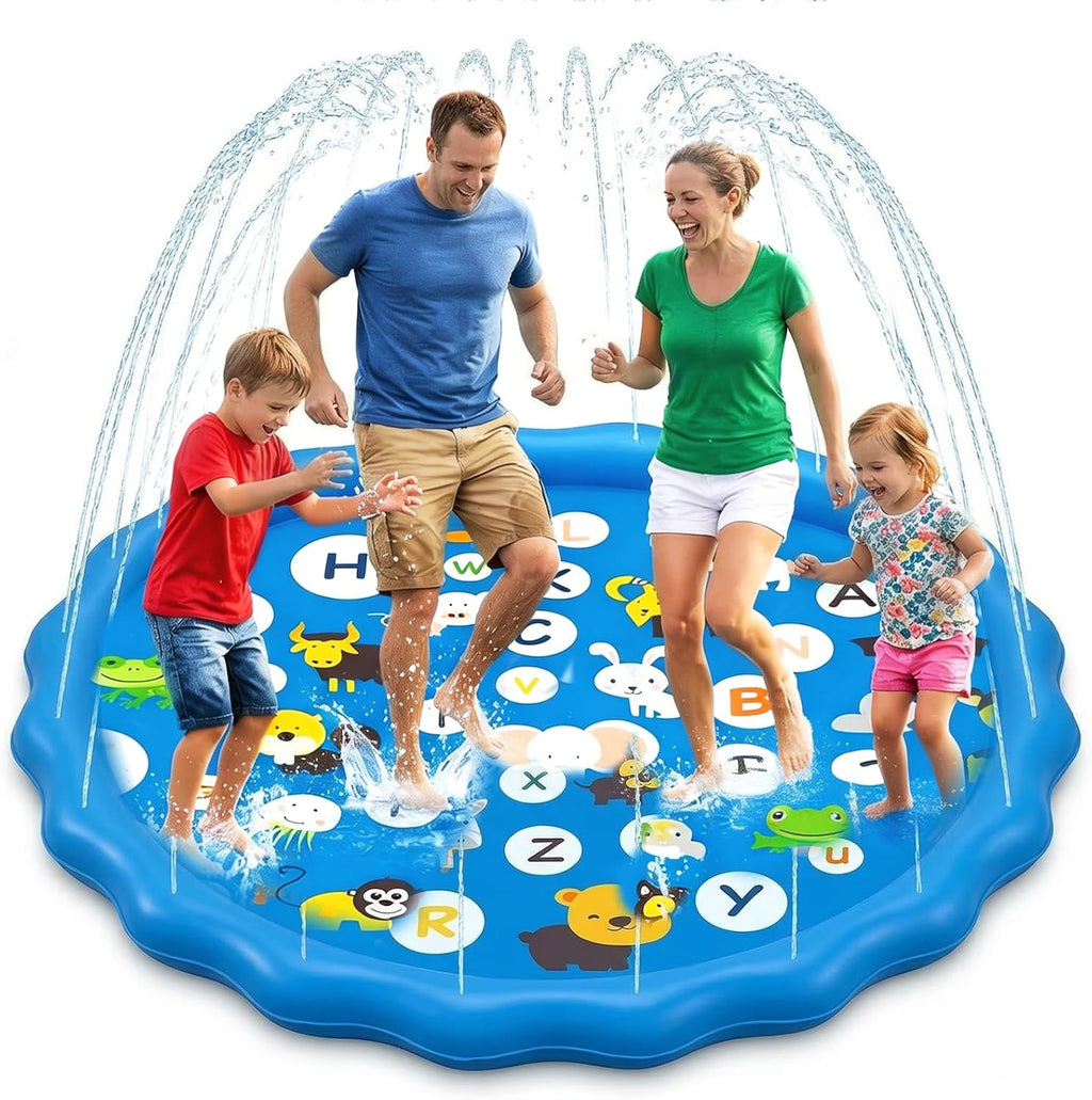 Aufblasbare Sprinklermatte 170 cm Blumenform Himmelblau 3-stufig Kinder