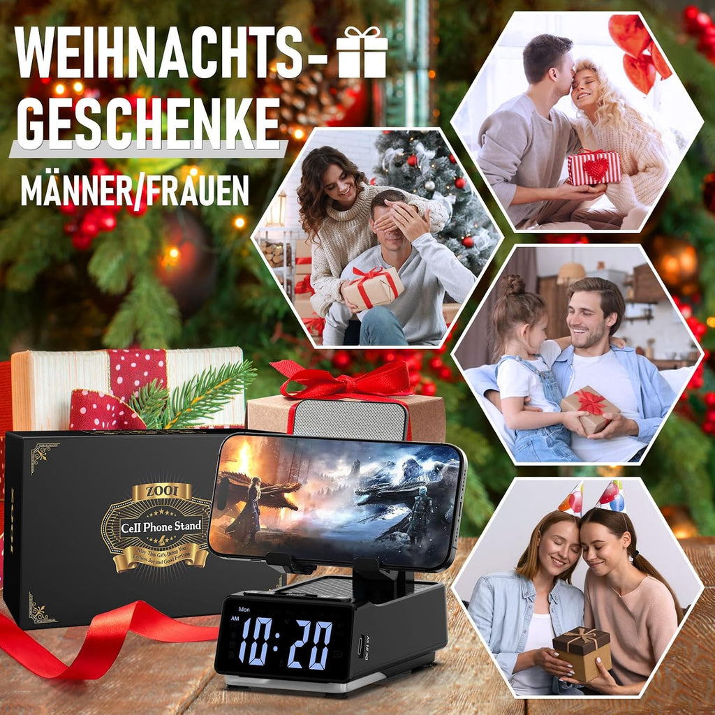 ZOOI Bluetooth Lautsprecher mit Handystaender Geschenk fuer Maenner