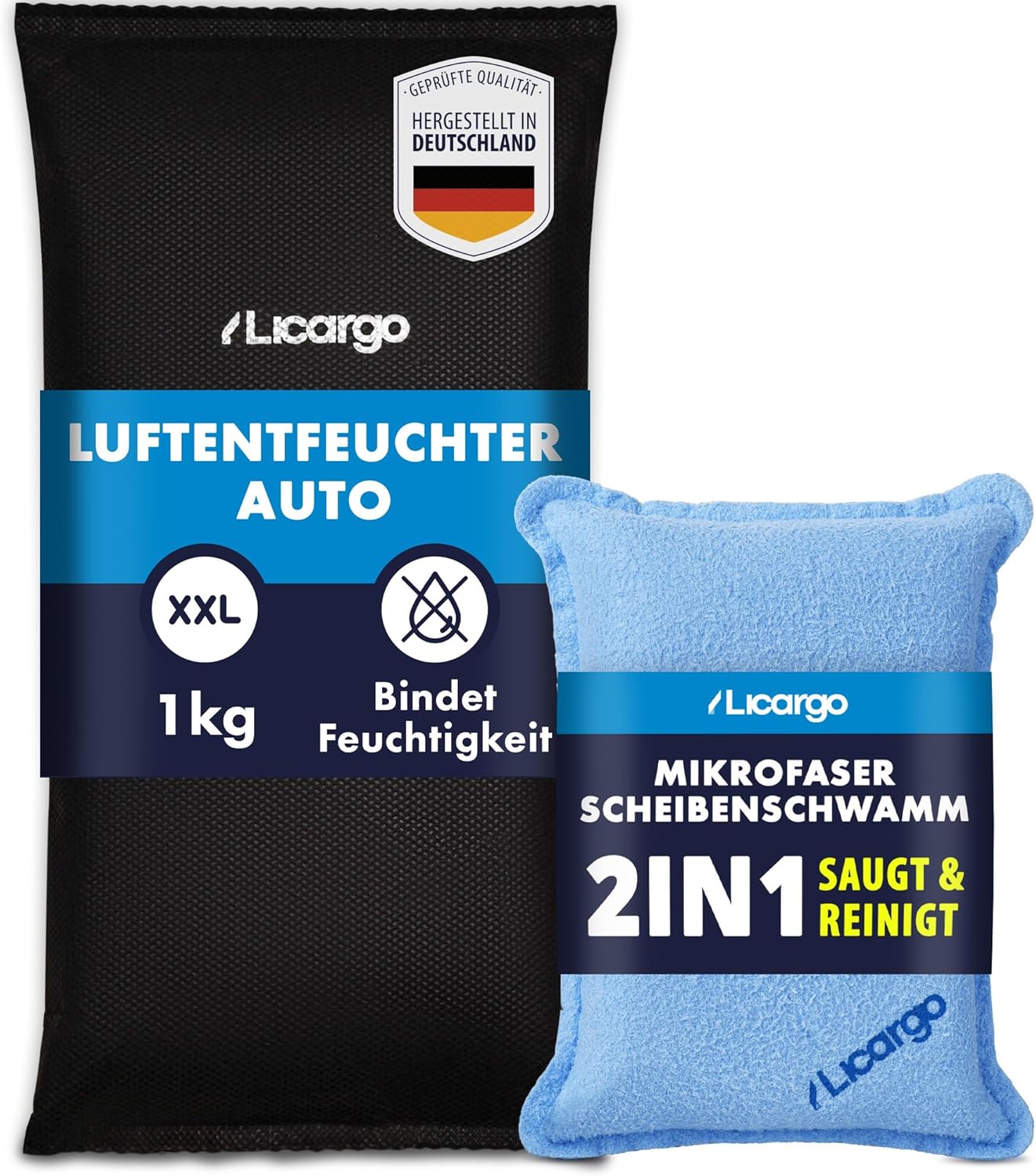 LICARGO Mikrofaser Scheibenschwamm 2in1 Antibeschlag Streifenfrei