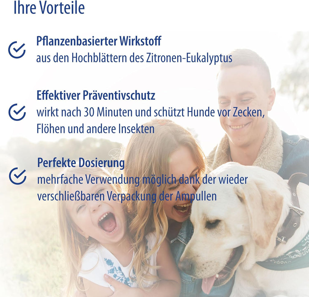 Spot on Hund pflanzenbasiertes Zeckenmittel bis 15 Wochen Schutz ohne Chemie