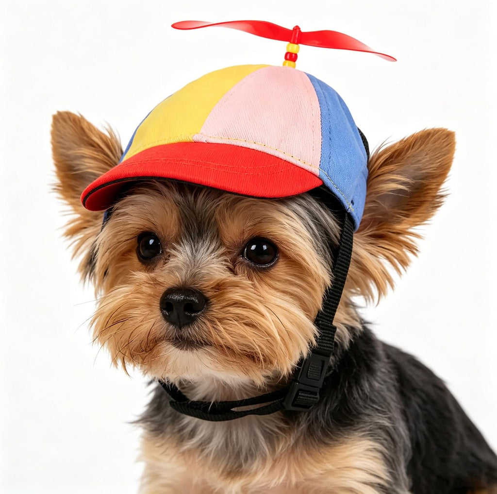Propeller-Hundemuetze mit Ohrloechern Baumwolle verstellbar S-L Sommerhut