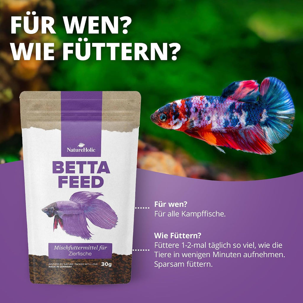 NatureHolic Bettafeed Softgranulat Fischfutter 50 ml fuer Kampffisch Betta splend