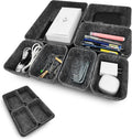 Schubladen Organizer Filz 14er Set waschbar Hellgrau fuer Schminktisch