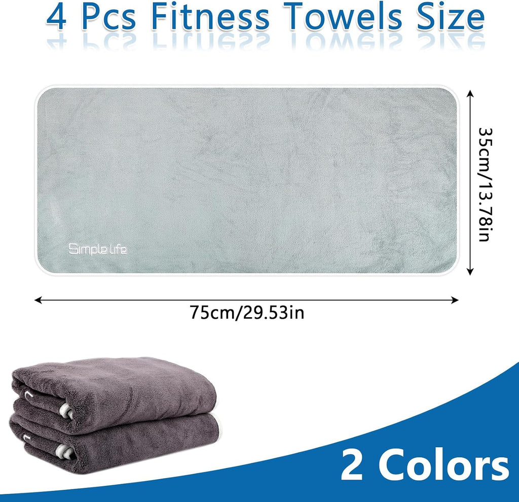 Hopton 4 Stueck Fitness Handtuch, Sporthandtuch Fitnessstudio, Schnelltrocknend G