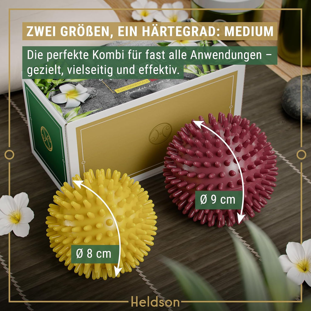 Premium Massageball Set 3 Haertegrade Igelball fuer Fuss Ruecken Hand