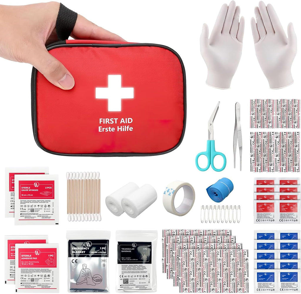 HONYAO Erste Hilfe Set 90-teilig Reiseapotheke Notfalltasche fuer Auto Camping