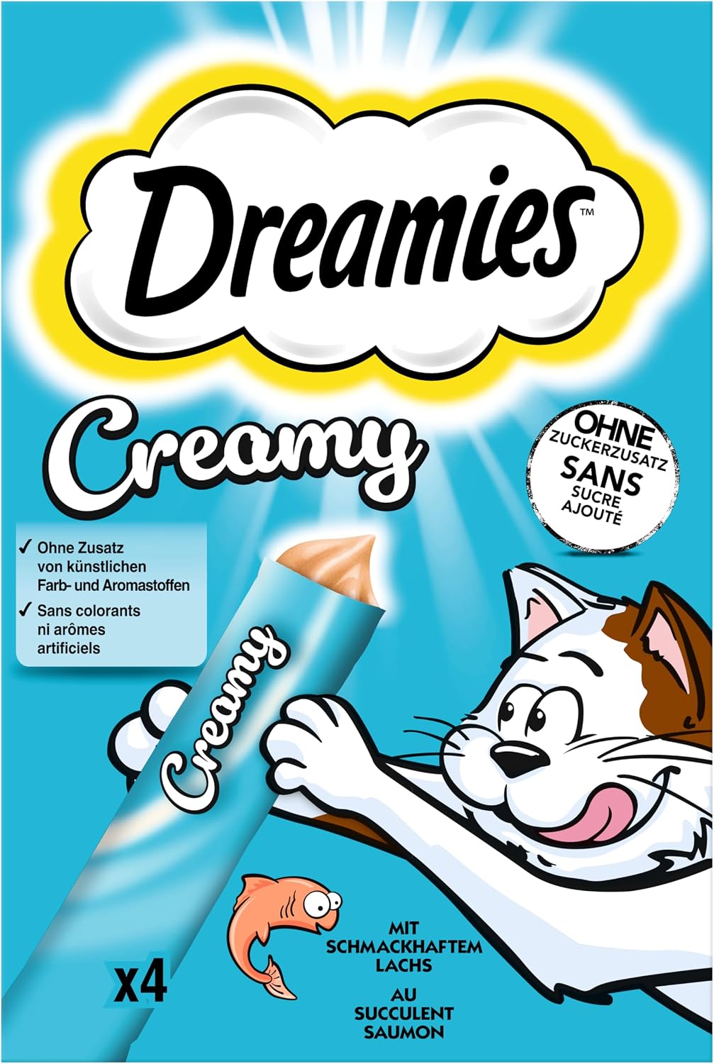 Dreamies Creamy Katzenleckerlis mit Katzenminze und Kaese - verschiedene