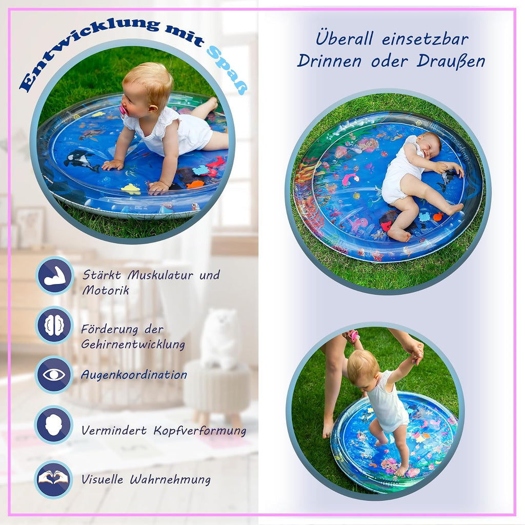Wasserspielmatte Baby XXL 100 cm, BPA-frei, Bauchlage ab 3 Monate