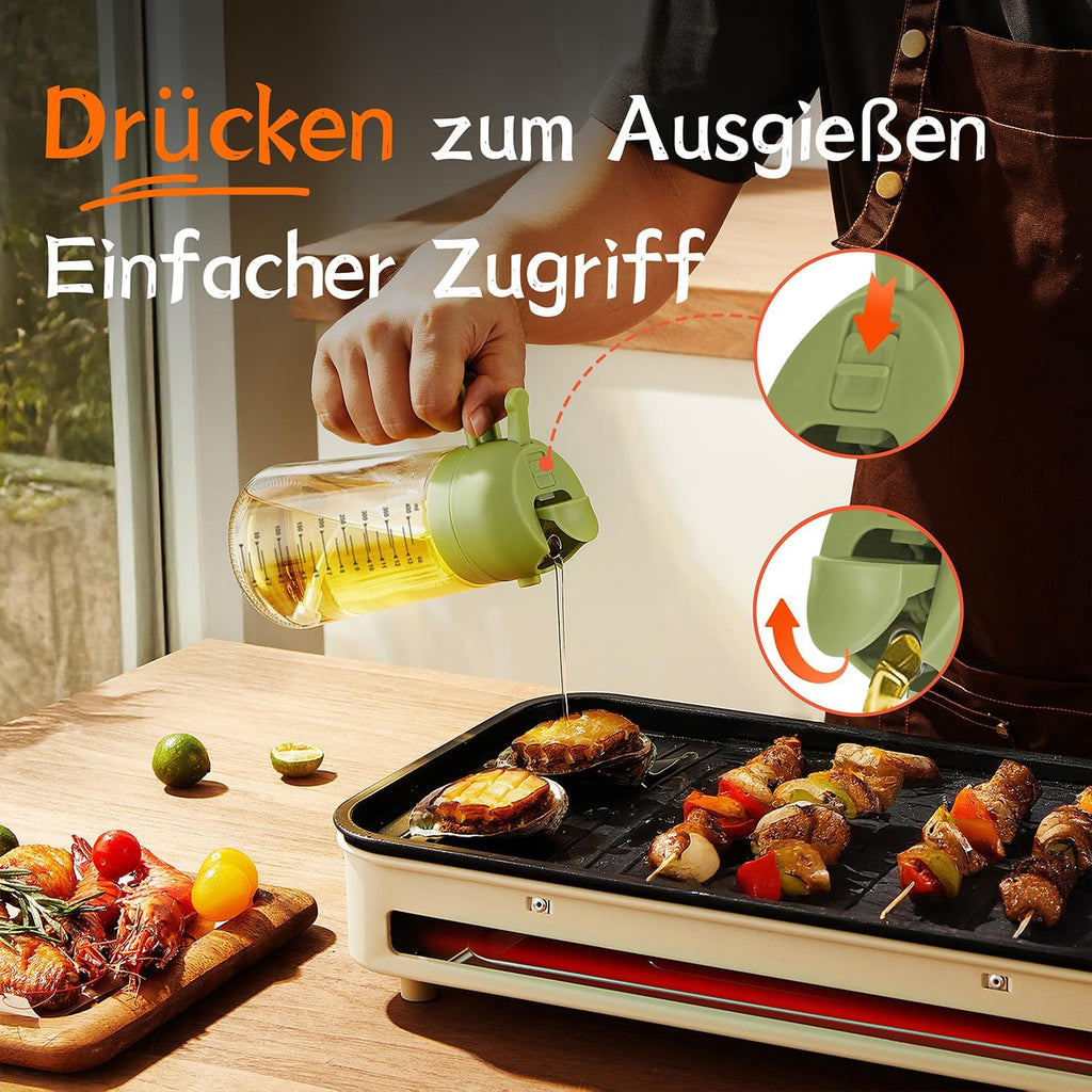 Oelsprueher lichtschuetzend Gruen 2-in-1 Oelspender und Spruehflasche