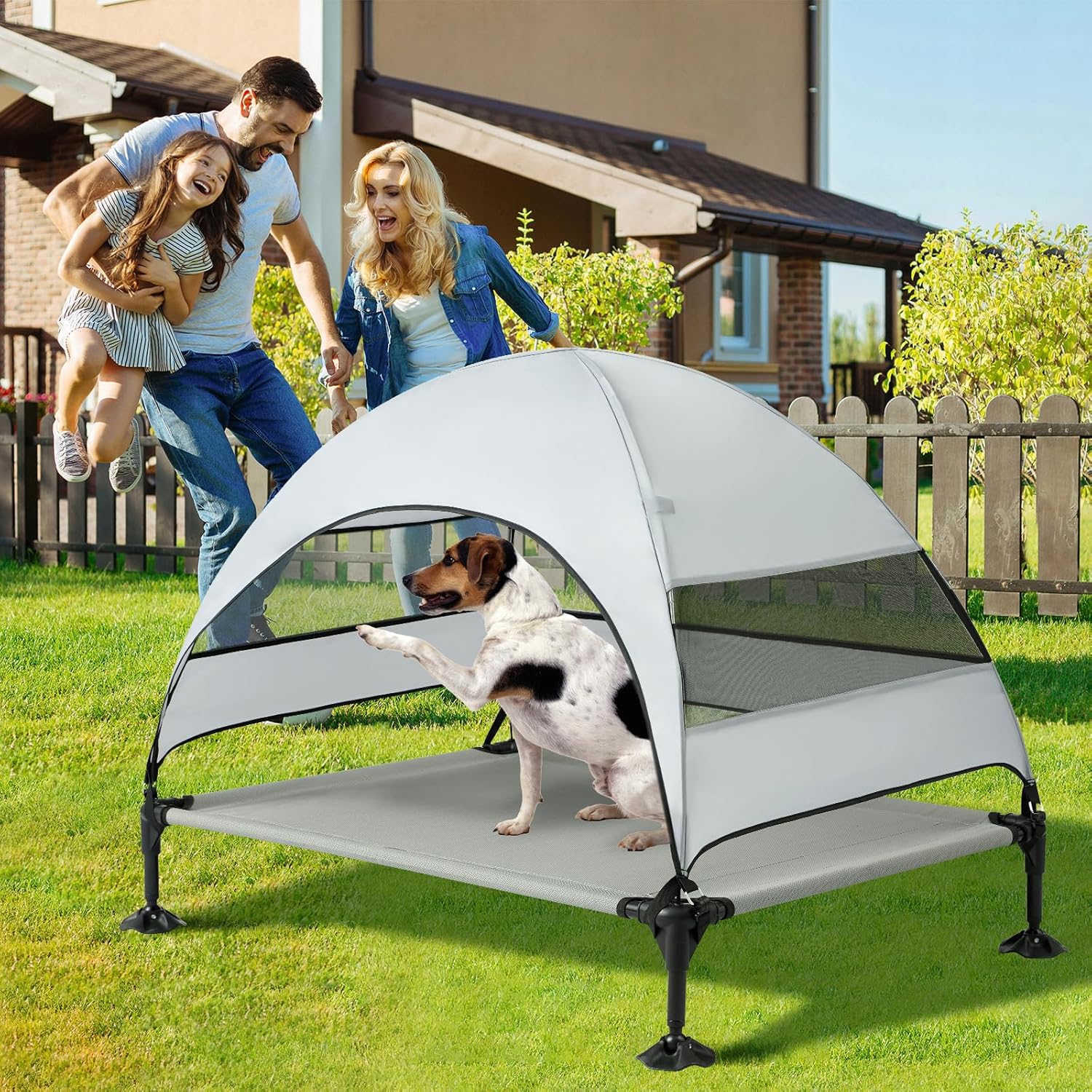 Snagle Paw Hundeliege mit Dach erhoehtes Design wasserdicht fuer grosse Hunde