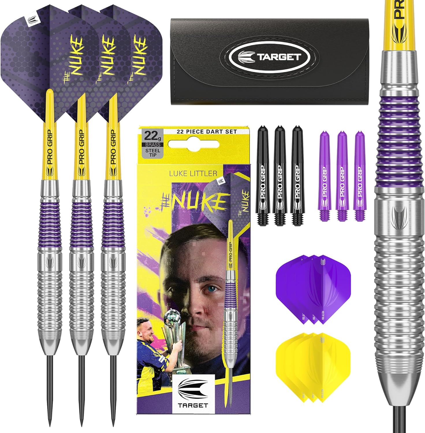 Target Luke Littler Steel Tip Darts Set Nuke Player Edition