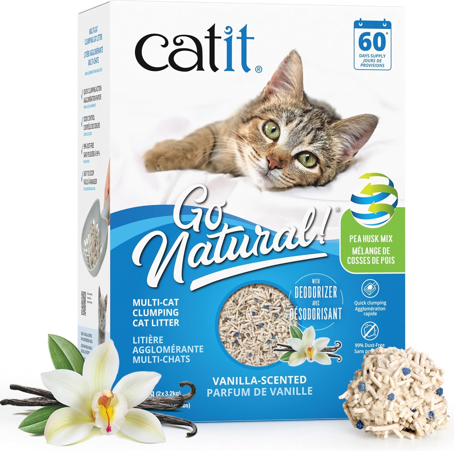Catit Go Natural Katzenstreu 6,4 kg Erbsenhülsen Klumpstreu Vanilleduft
