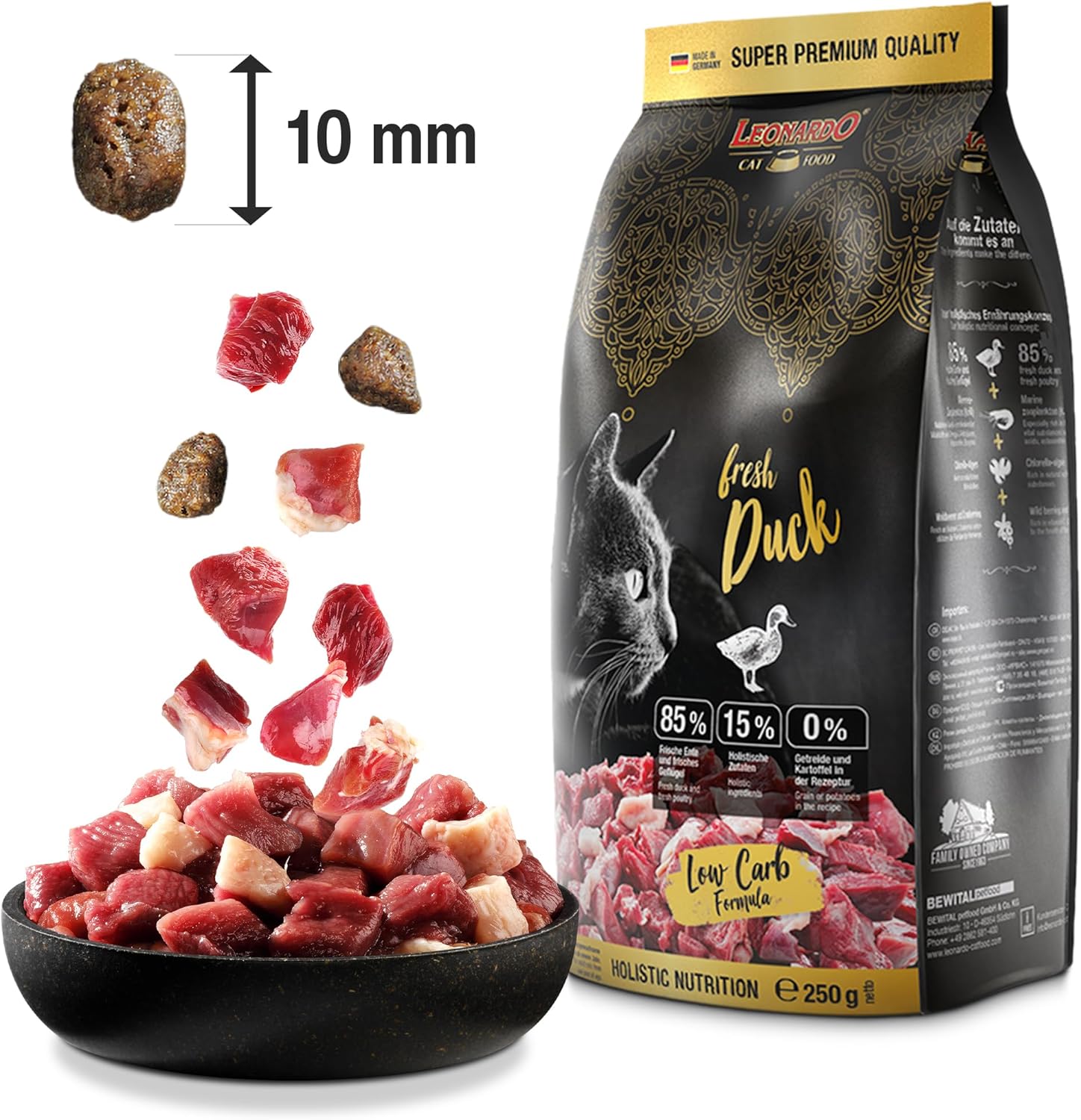 LEONARDO Fresh Duck & Poultry Katzenfutter Trocken 85% Frischfleisch
