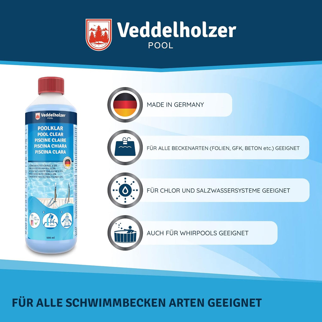Veddelholzer Poolklar Fluessigklaerer fuer klares Poolwasser