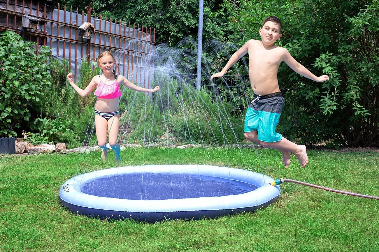 infactory Wasserspielmatte fuer Kinder und Hunde mit Schlauchanschluss PVC BPA-fr