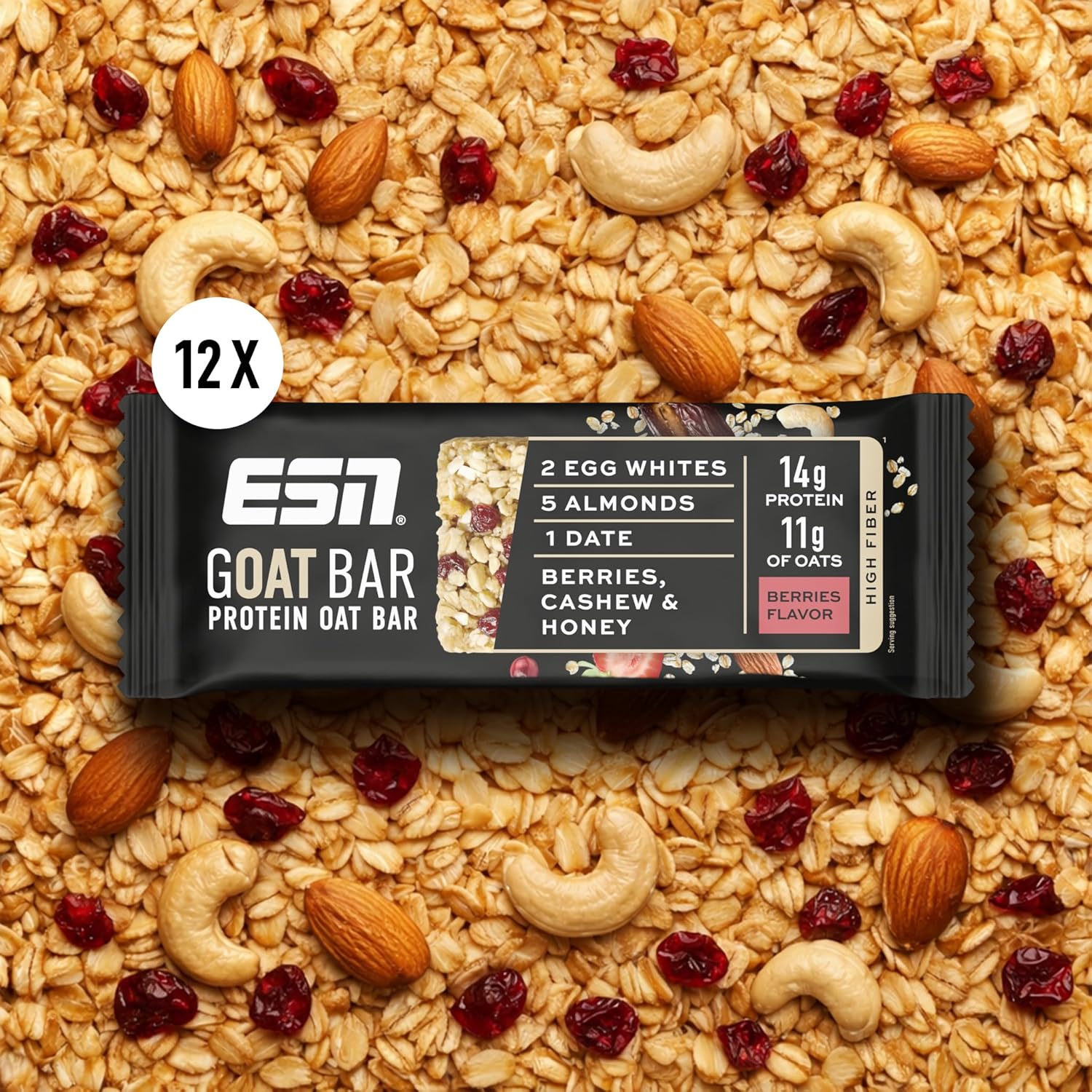 ESN GOAT Bar Salty Peanut 12 x, verschiedene Sorten, Protein Oat Bar Pr