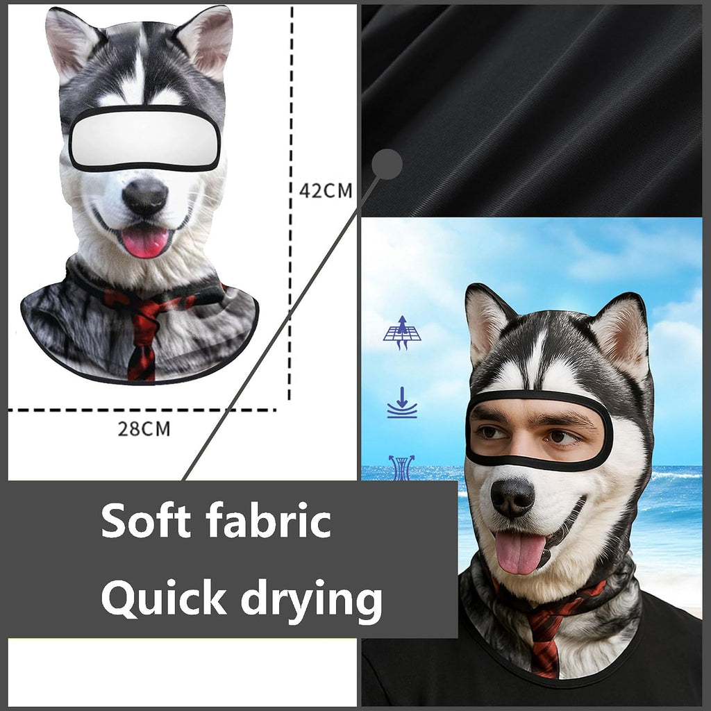 3D Tiergesichts Sturmhaube mit Ohren atmungsaktiv Vollkopfmaske fuer Ski Motorrad
