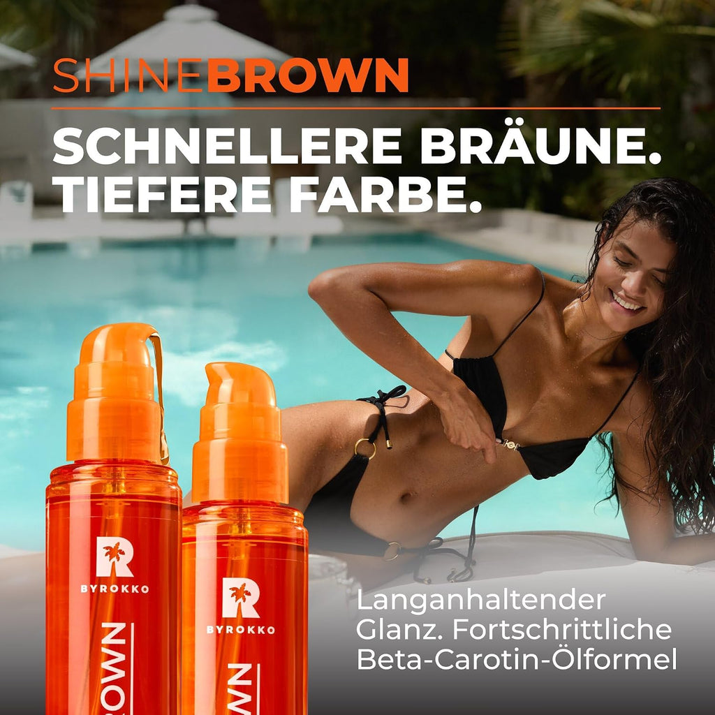 Byrokko Shine Brown Braeunungsoel 150 ml Beta-Carotin Sonnenbank & Sonne verschied