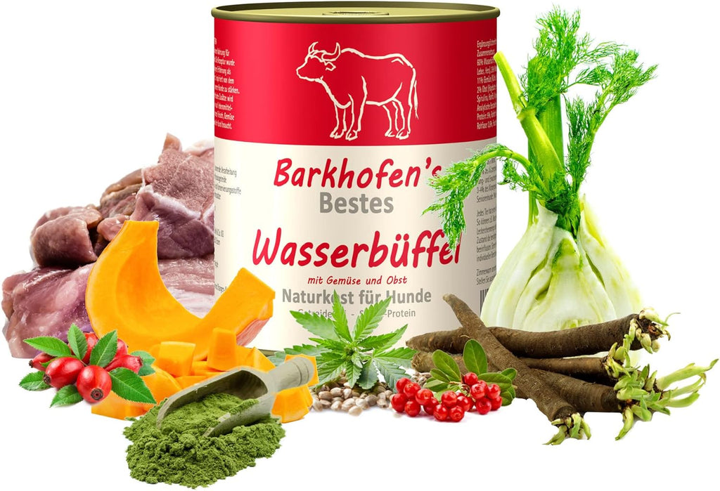 Barkhofen Nassfutter Hund 6 x 800g Wasserbueffel getreidefrei in Dosen