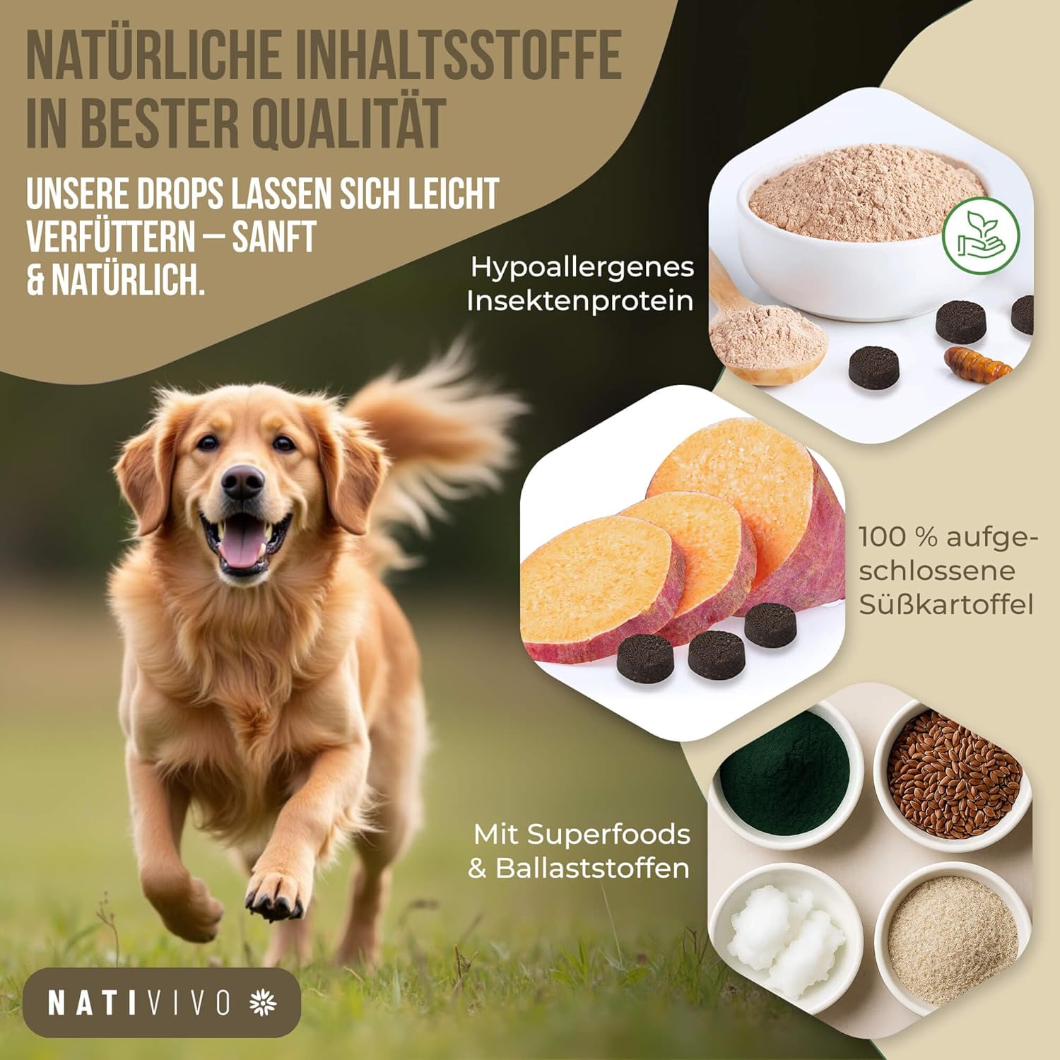 Sensitive Drops Hundeleckerli Insektenprotein getreidefrei Flohsamenschalen 300