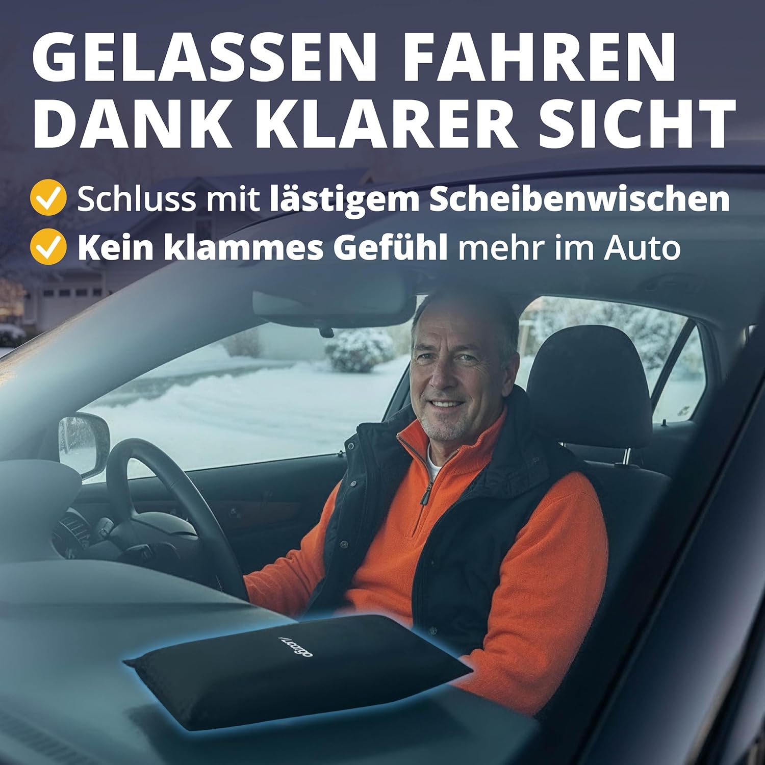 LICARGO Mikrofaser Scheibenschwamm 2in1 Antibeschlag Streifenfrei