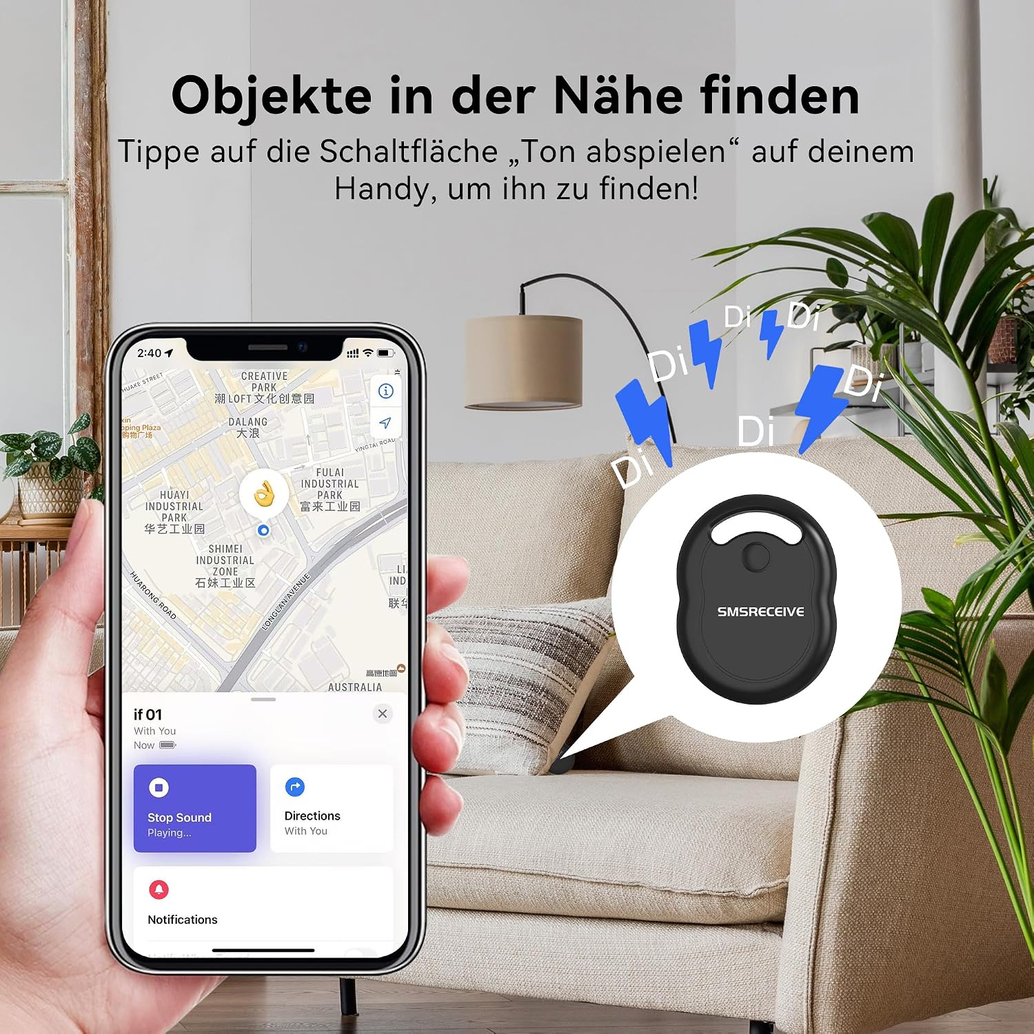 Air Tracker Tag Apple MFi Schluesselfinder Bluetooth iOS 4 Farben