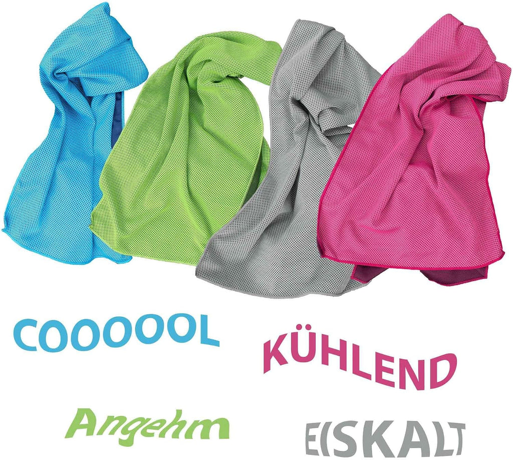 Muxel Kuehltuch 4er Set Abkuehltuch Eistuch fuer sofortige Erfrischung