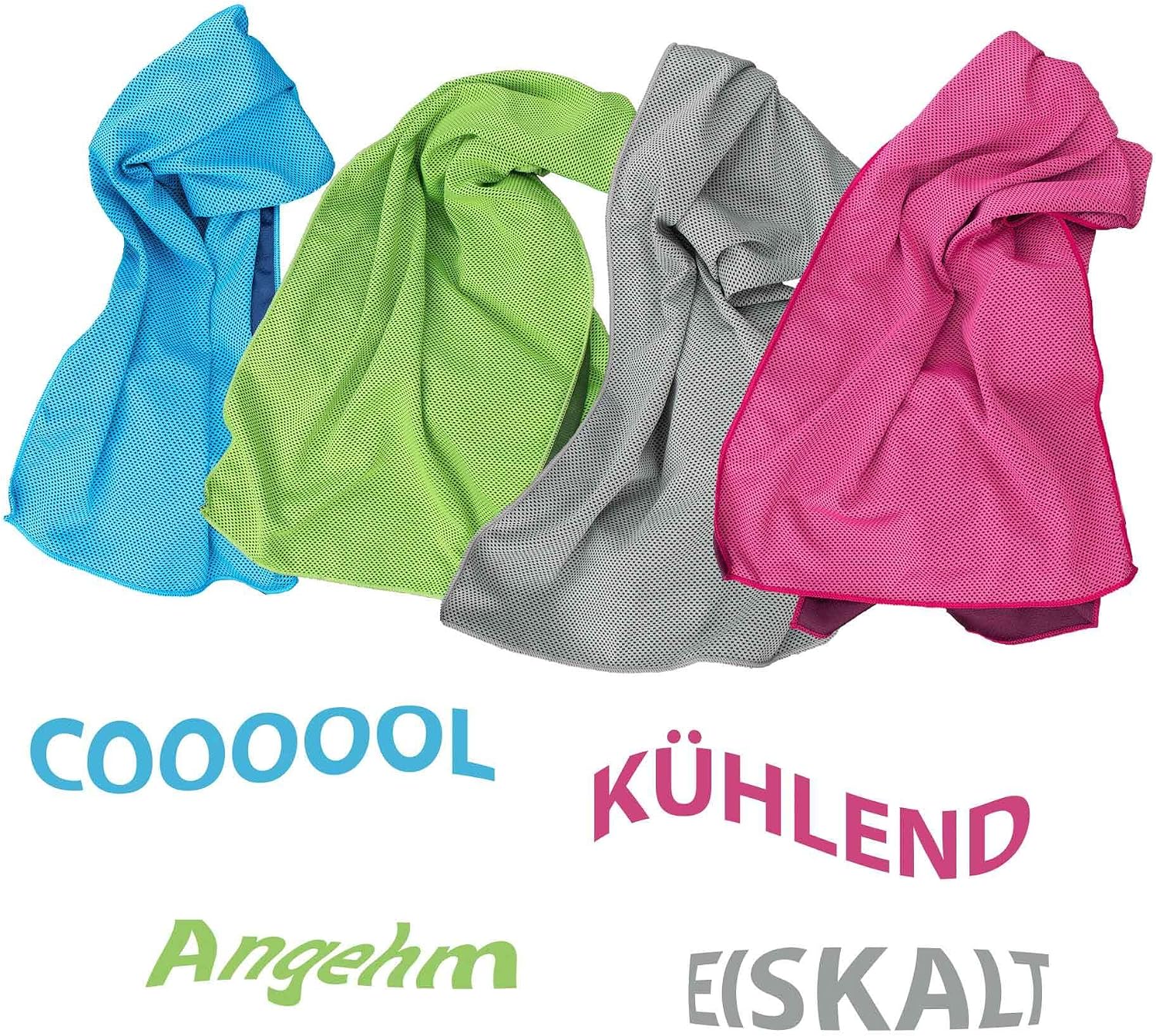 Muxel Kuehltuch 4er Set Abkuehltuch Eistuch fuer sofortige Erfrischung