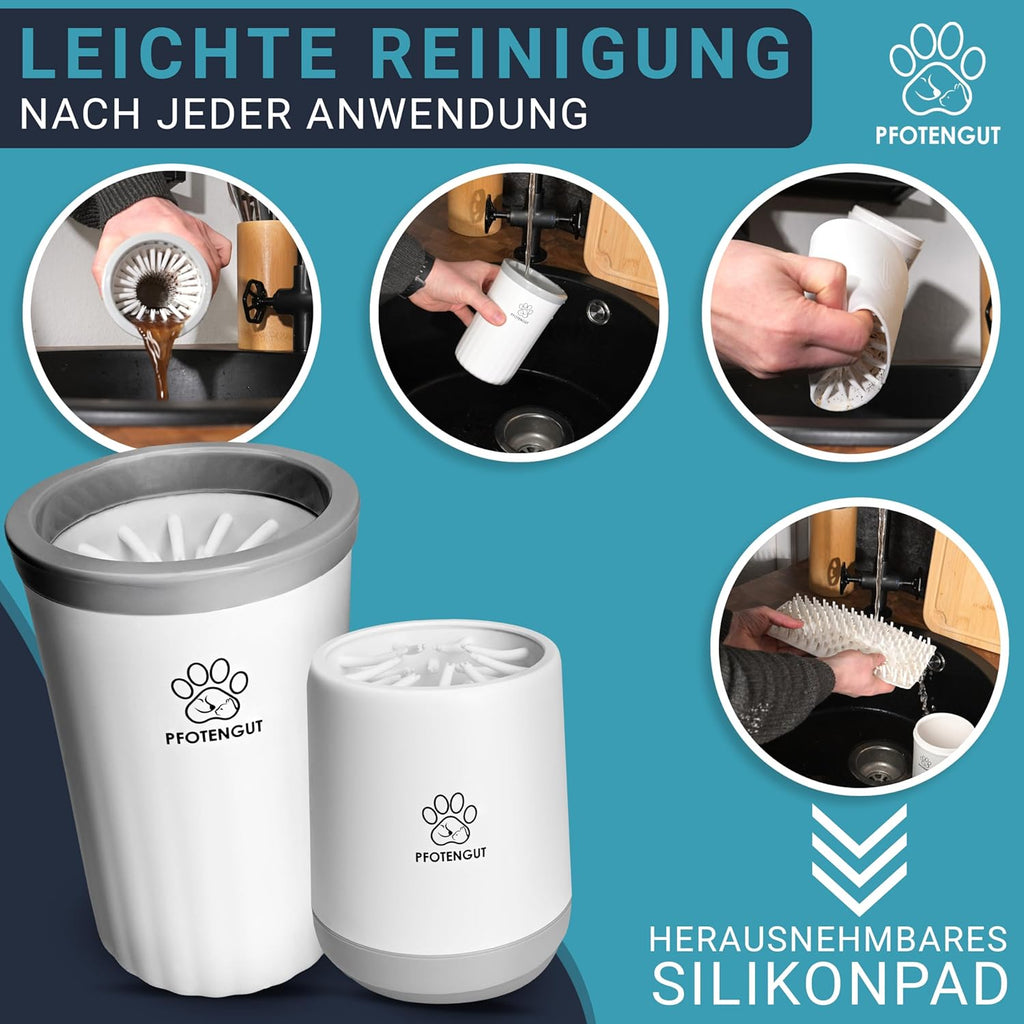 Pfotenreiniger Hunde Groesse S-L mit saugstarkem Mikrofaser-Handtuch S-L