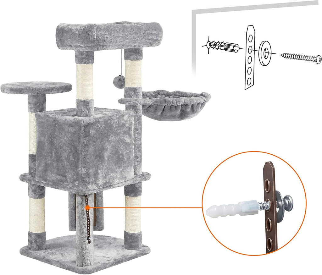 Katzen Kratzbaum 107 cm mit Höhle Sisal Plüsch stabil Katzenmöbel