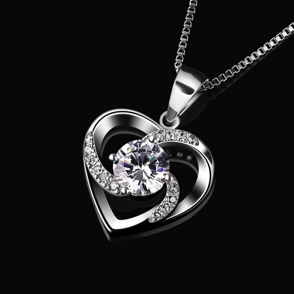 Halskette Damen Silber 925 Herzanhaenger 45 cm Schmuck Geschenk fuer Frauen