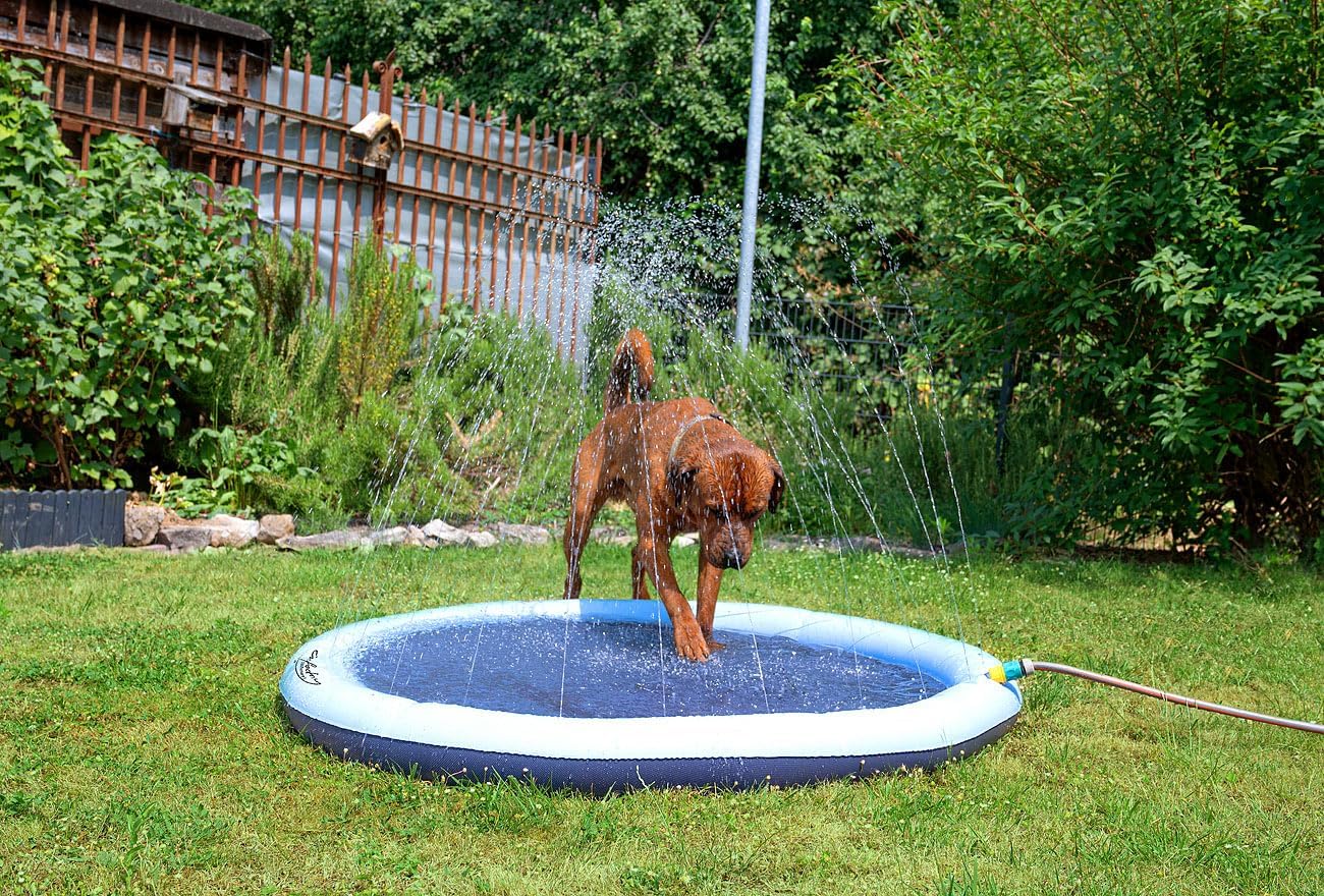 infactory Wasserspielmatte fuer Kinder und Hunde mit Schlauchanschluss PVC BPA-fr