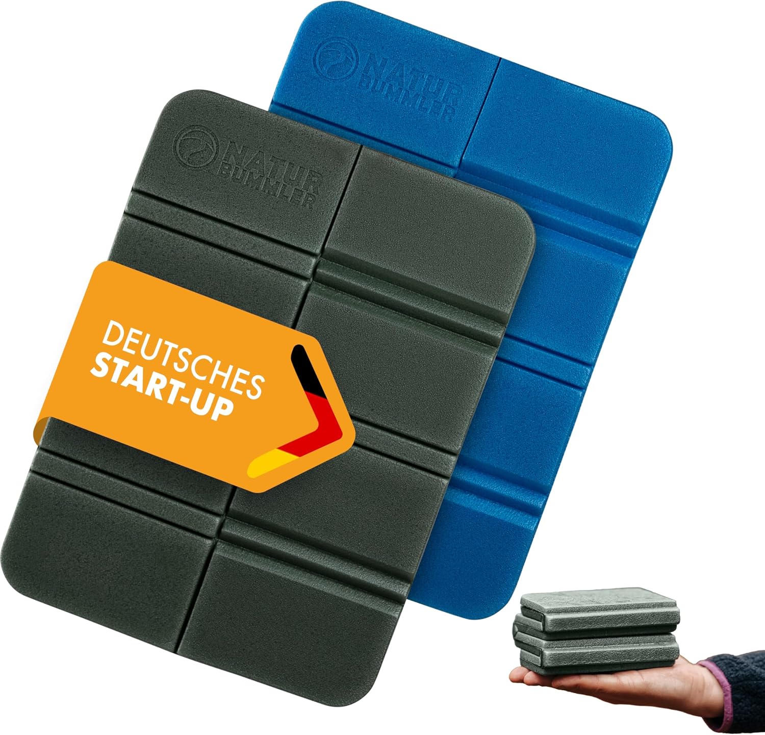 NATURBUMMLER faltbares Sitzkissen 1cm wasserdicht ultraleicht 2er Set