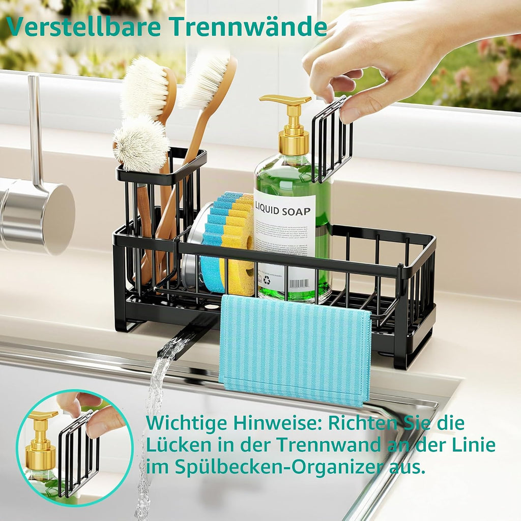 Edelstahl Spuelbecken Organizer Schwammhalter Buerstenhalter Kueche