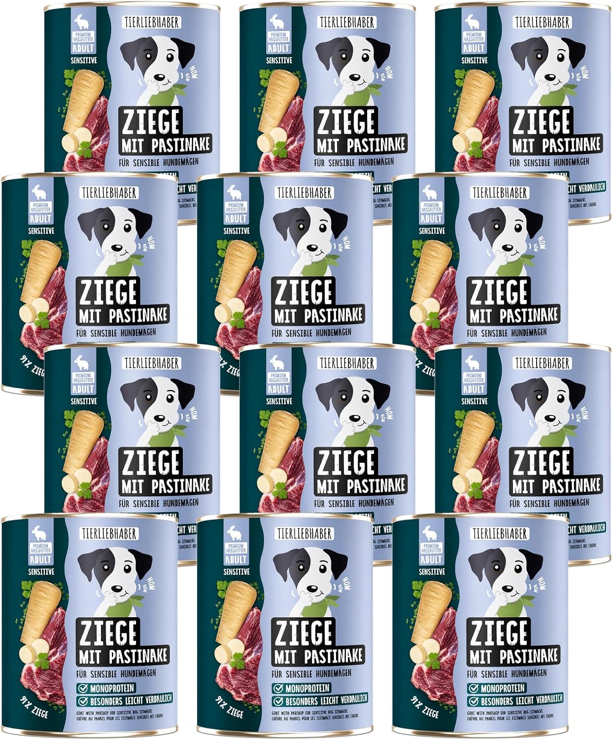 Tierliebhaber Hundefutter Nass Ziege mit Pastinake 91% Fleisch