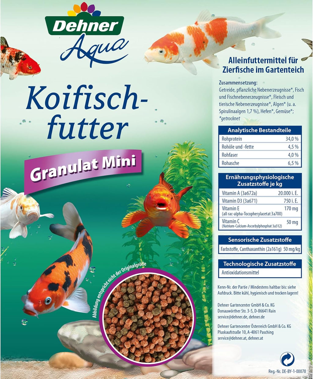 Dehner Aqua Koifischfutter Granulat Mini, verschiedene Sorten