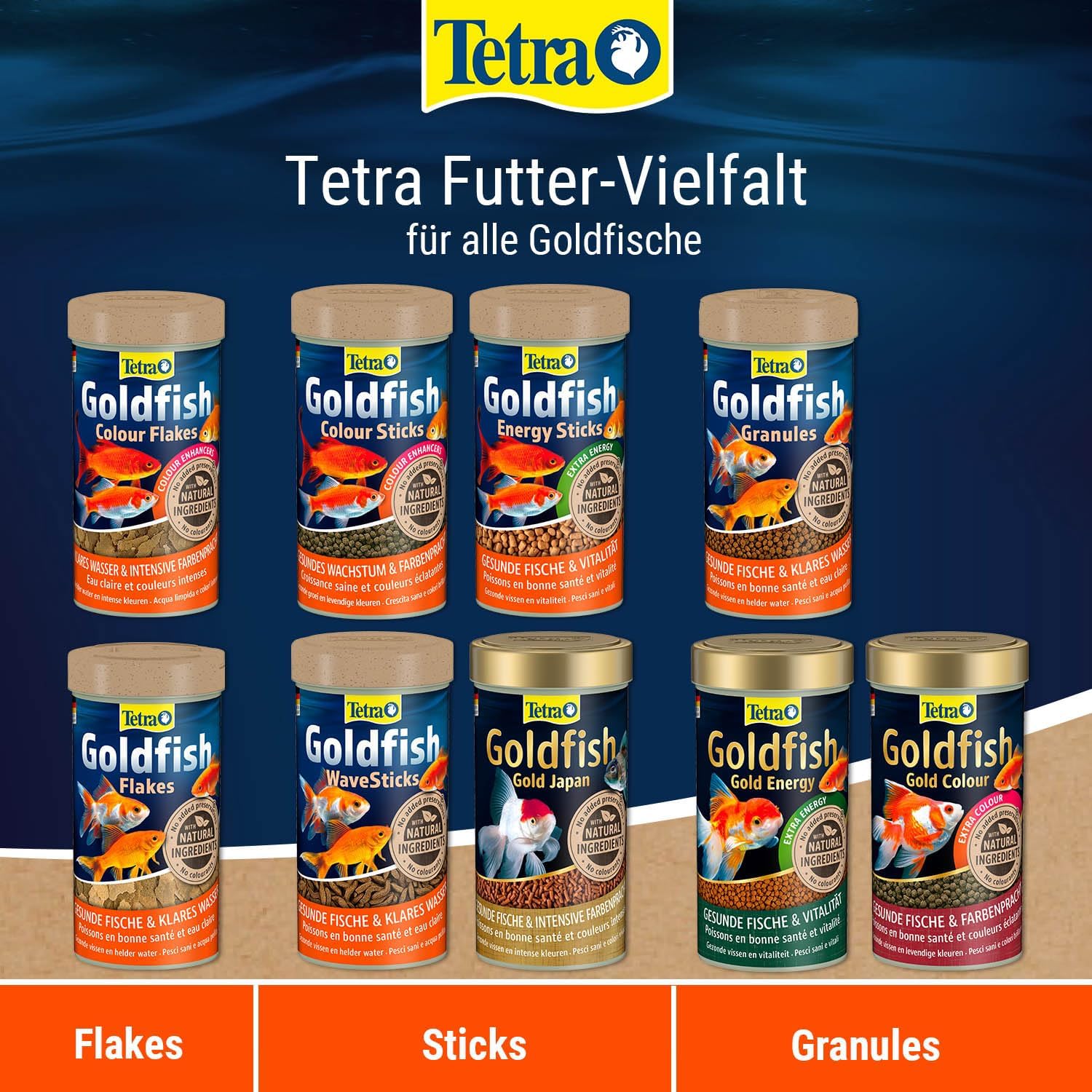 Tetra Goldfish Energy Sticks Fischfutter fuer Goldfische