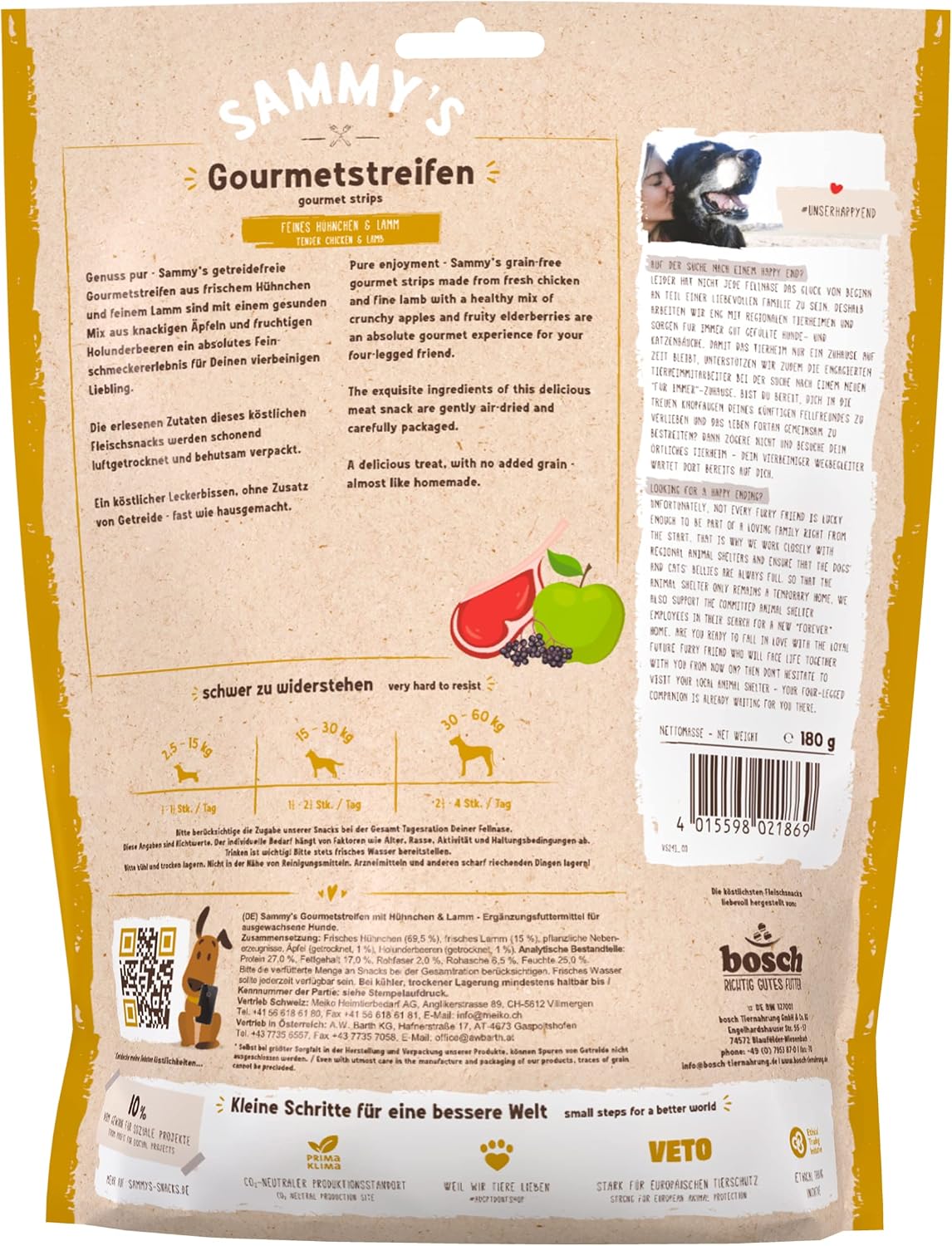 Sammy´s Wuerstchen Wasserbueffel Hundesnack getreidefrei verschiedene So