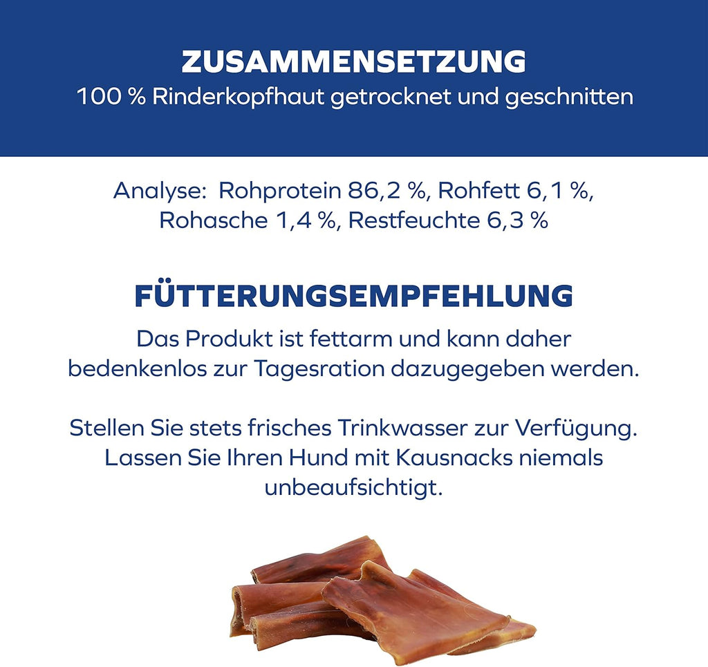 Rinderkopfhautplatten getrocknet Zahnpflege Kauartikel fuer Hunde