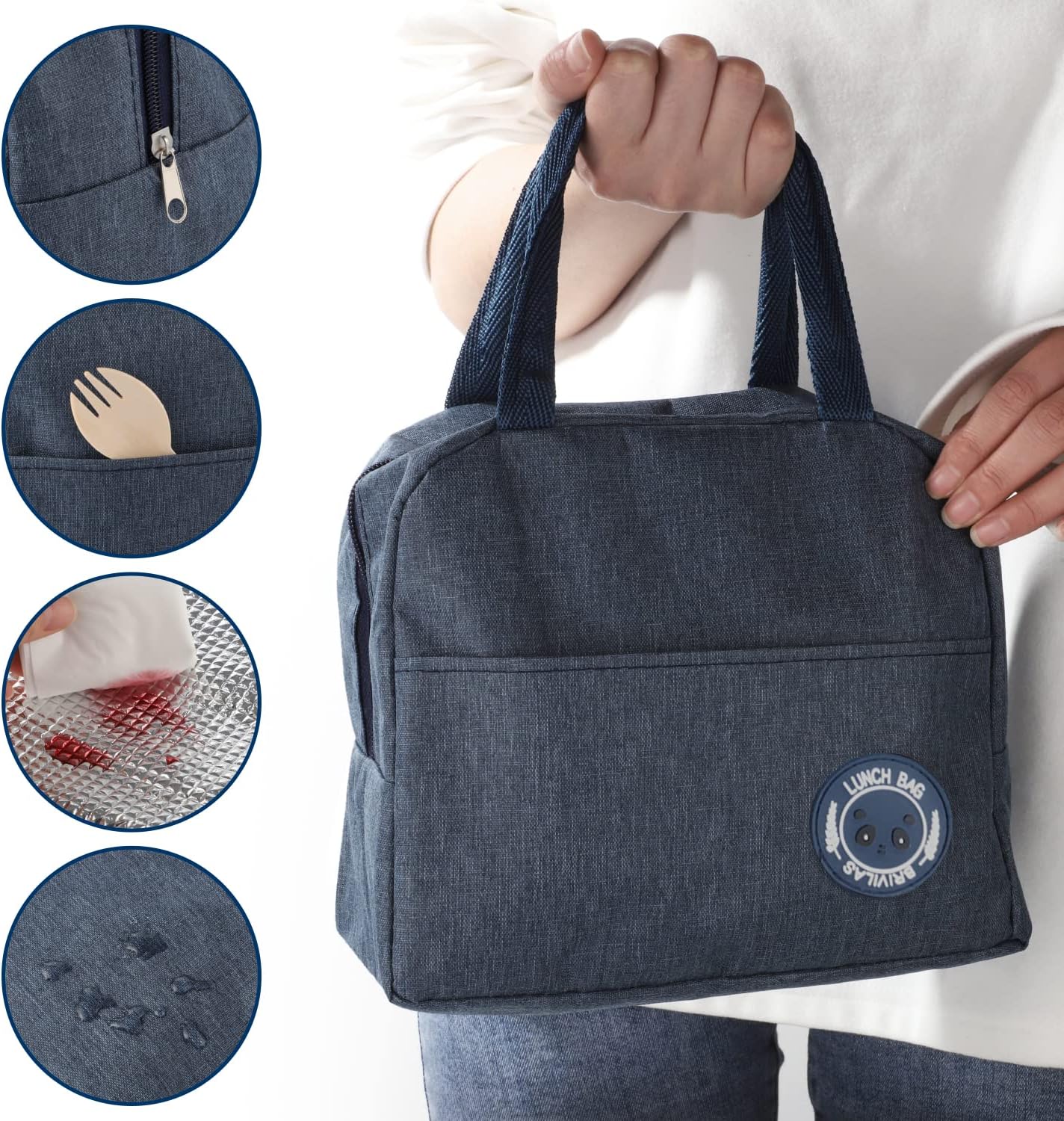 Hemiks Kuehltasche klein faltbar Isolierte Lunchtasche fuer Schule Buero