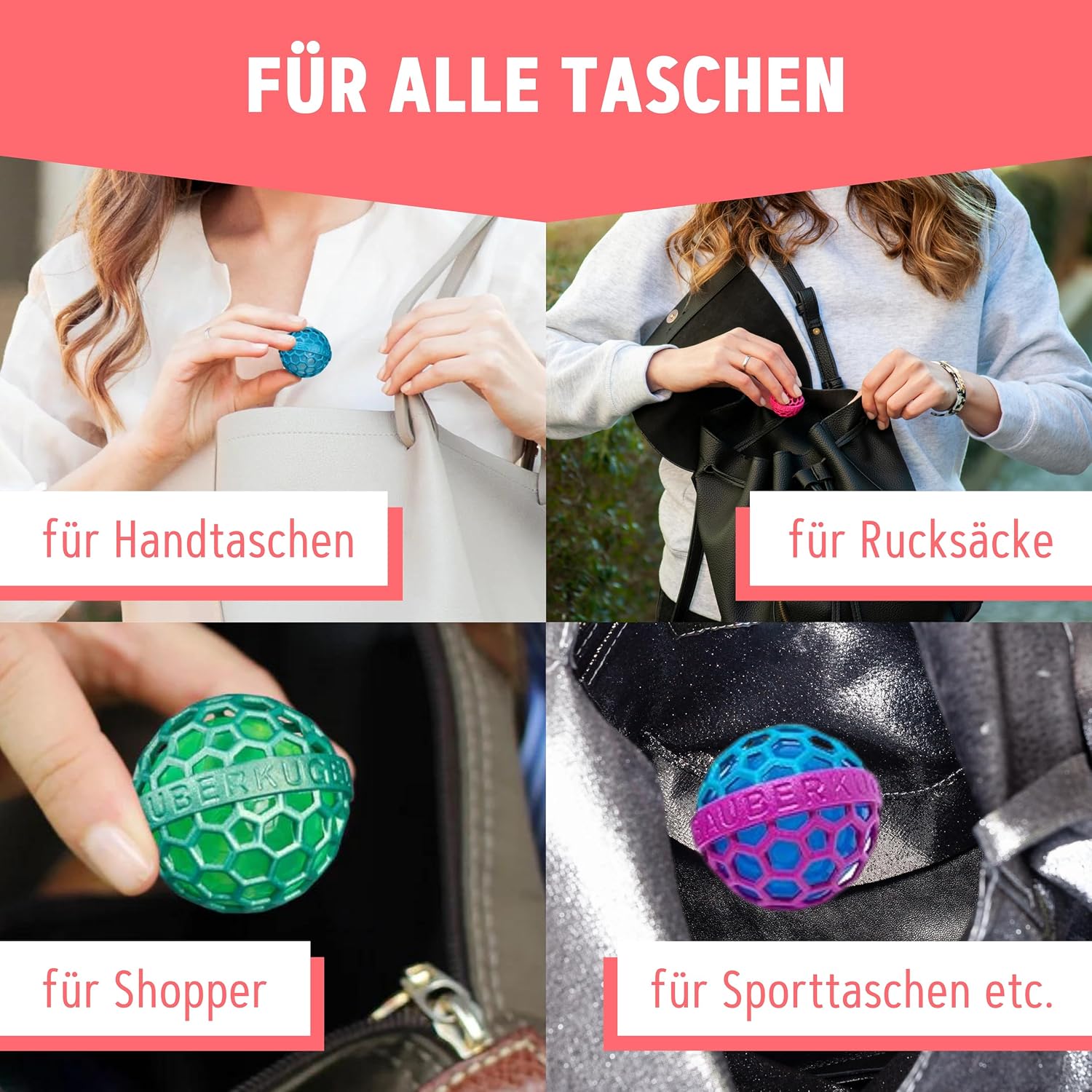 Sauberkugel Taschenreiniger wiederverwendbar fuer Handtaschen Polsterung