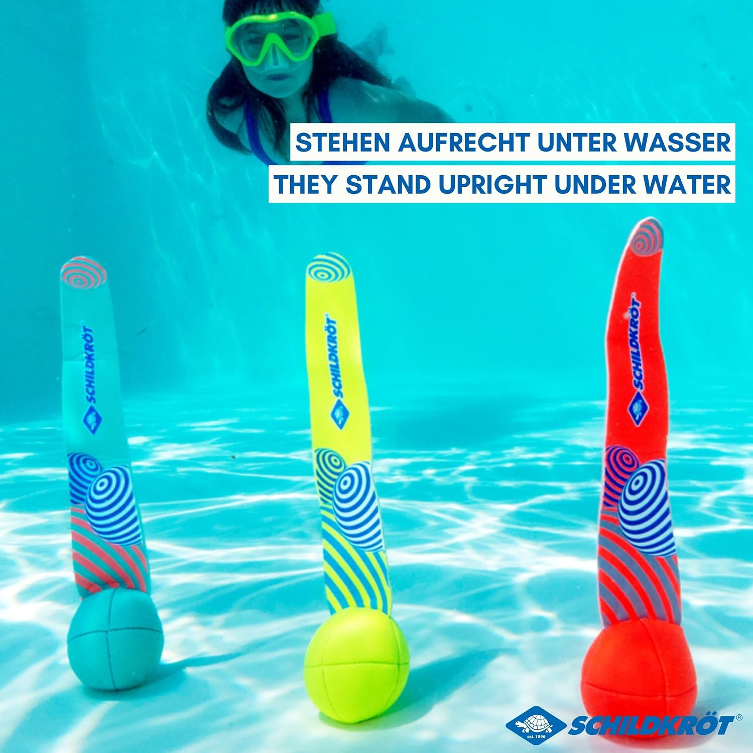 Schildkroet Neopren Diving Balls 3 Tauchbaelle mit Schweif Sandfuellung Pool Tauche