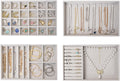 Procase Schmucktablett stapelbar mit 4 Schalen Schmuckaufbewahrung