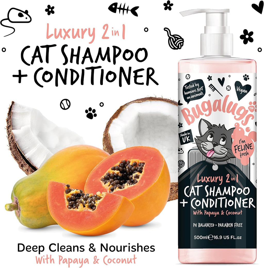 Bugalugs Katzenshampoo mit Conditioner 2in1 500 ml Pumpspender